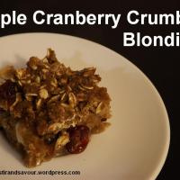 APPLE CRANBERRY CRUMBLE BLONDIES- Vegan, Gluten-Free & Refined Sugar-Free